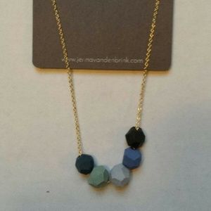 Porcelain Necklace 18' w/ 5 ceramic beads